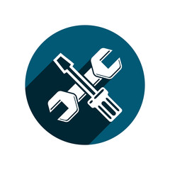 Screwdriver and wrench detailed vector illustration, professiona