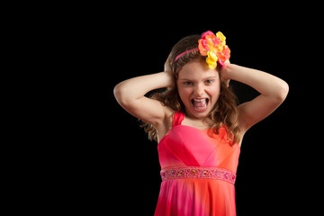 Frustrated Girl With Hands On Head