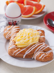 croissant with custard