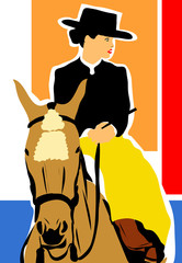 femme espagne sur un cheval