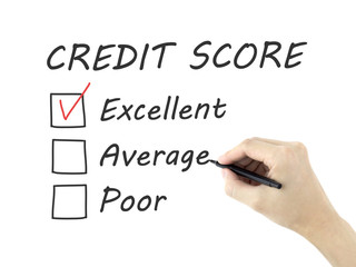 credit score survey written by man's hand