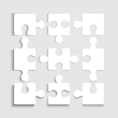 Paper flat puzzle template layout vector illustration