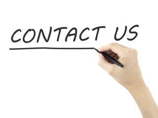 contact us words written by man's hand
