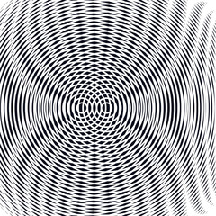 Decorative lined hypnotic contrast background. Optical illusion