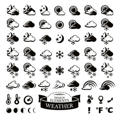 Collection of different weather icons