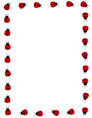 Obraz premium Ladybug frame/ border