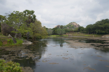 Fototapeta na wymiar Пруд Черной Воды. Михинтале, Шри-Ланка