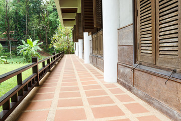 the balcony with the garden view