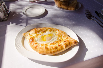 Adjara khachapuri - traditional Georgian dish