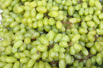 Green grapes at the market