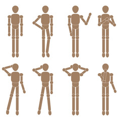 marionette man set. Vector illustration