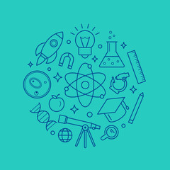 Abstract vector illustration - science and education concept, li
