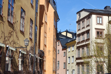 Fototapeta na wymiar Street in cental part of Stockholm.