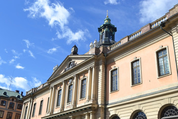 Fototapeta na wymiar Famous Nobel Academy in Stockholm.