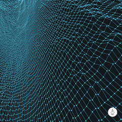 Network abstract background. 3d technology vector illustration.