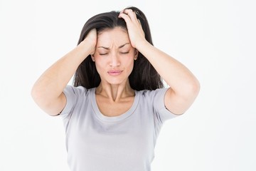 Brunette suffering from migraine