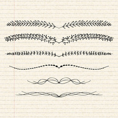Illustration of dividers on a sheet of lined paper