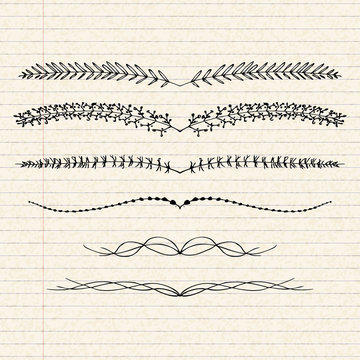 Illustration of dividers on a sheet of lined paper