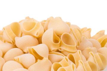 Uncooked italian pasta. Close up.