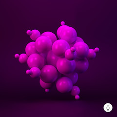 3d abstract spheres. Vector illustration. 