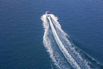 Motor boat on a blue Adriatic sea