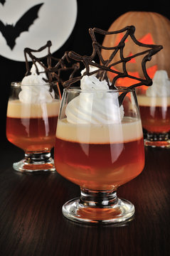 Halloween dessert in a glass