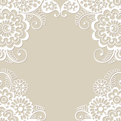 Flower vector ornament frame