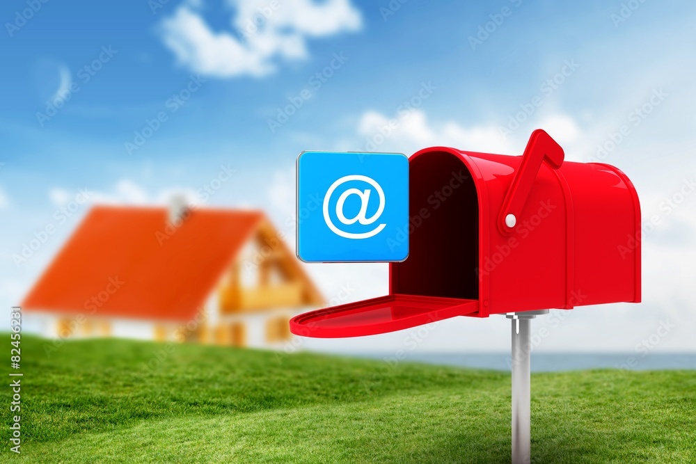 Poster Composite image of red email postbox