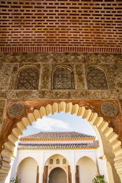 Archway at Moorish castle in Malaga Spain