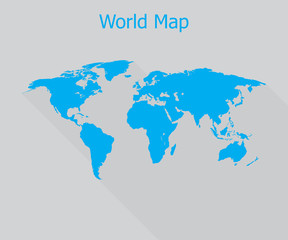 World map flat vector illustration