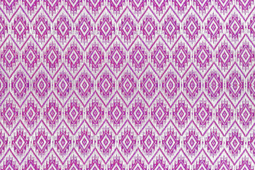 Colorful thai handcraft peruvian style rug surface close up. Mor