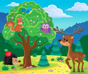 Obraz na płótnie Canvas Forest animals topic image 4