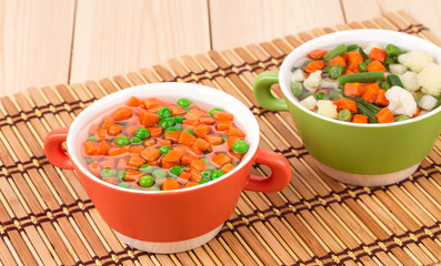 Fresh homemade vegetable soups.