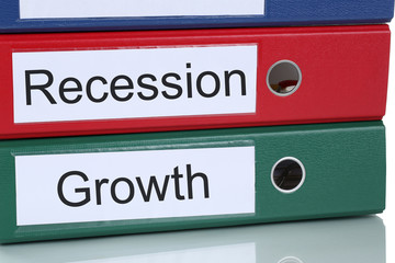 Growth and recession in office company business concept