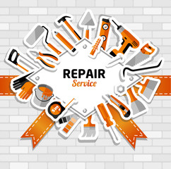 Buildings tools icons set