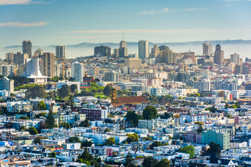Fototapeta na wymiar View from Corona Heights Park, in San Francisco, California.
