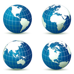 Earth from different angles vector illustration