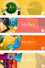 Naklejka premium Collection of flat web infographic concepts and banners, various