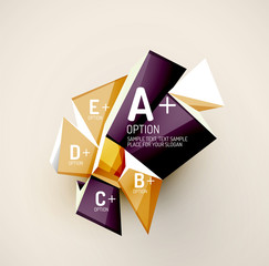 Geometric shapes with sample text. Abstract template