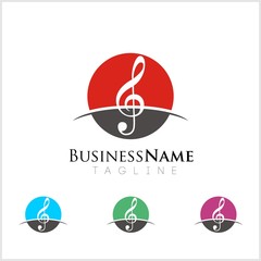 Naklejka premium music logo icon vector