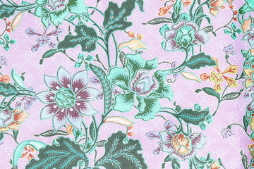 vintage style of tapestry flowers fabric pattern background