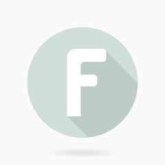 Fine Vector Flat Icon With Letter F
