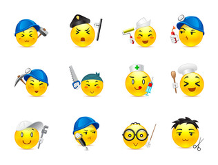 Anime smilies different professions