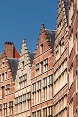 Row of ancient houses in Antwerp, Belgium