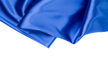 Blue silk drapery.