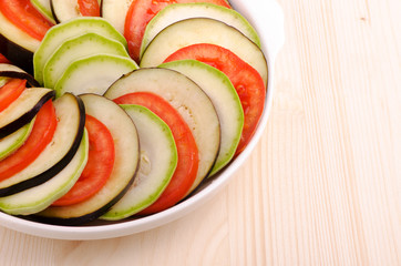 ratatouille, vegetables, prepared for baking