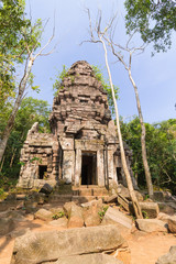 Naklejka premium Hindu sanctuary situated name Ta Krabey stone castle
