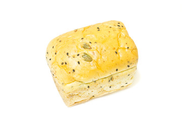 Cereals bread on white background