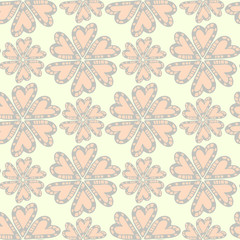 Ethnic flower seamless vector pattern