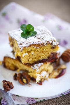 sweet honey cake with nuts